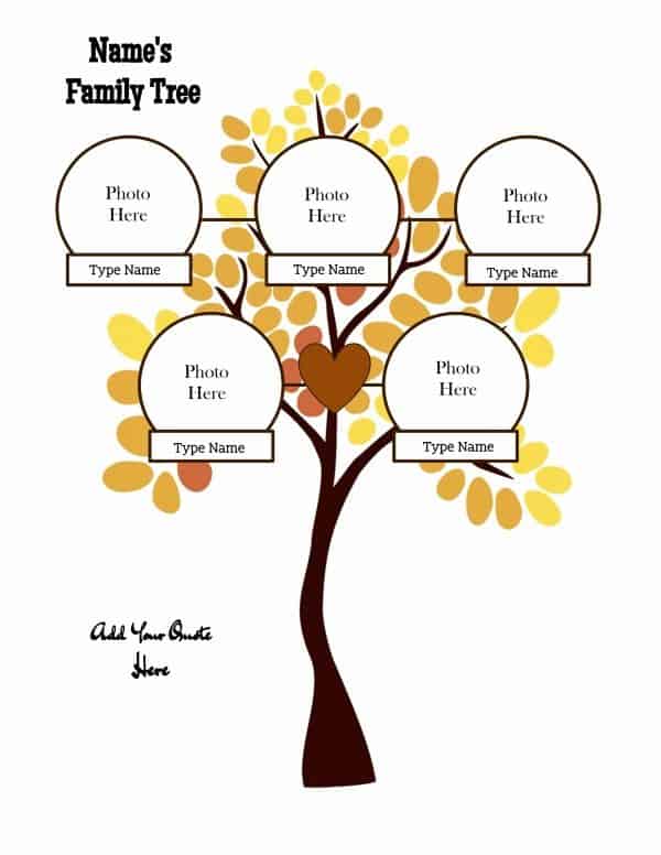 Family Tree Template with Siblings or without Siblings