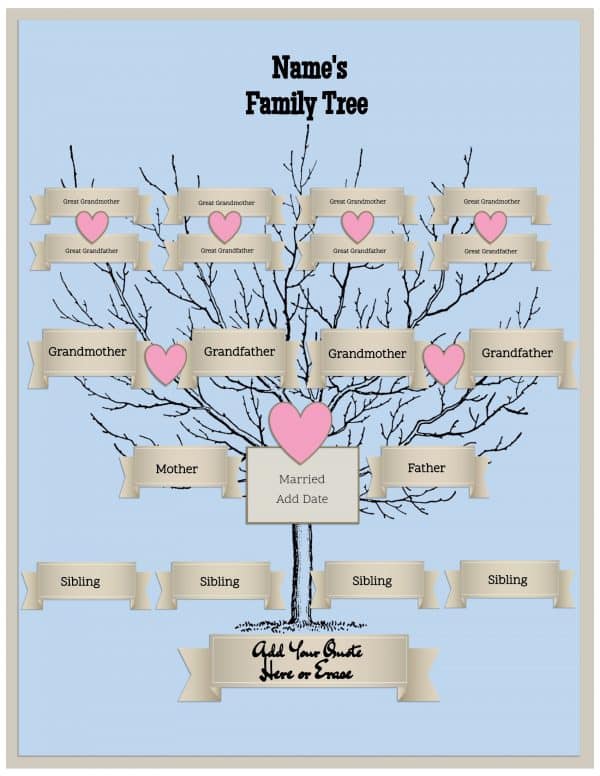 4 generation family tree template free