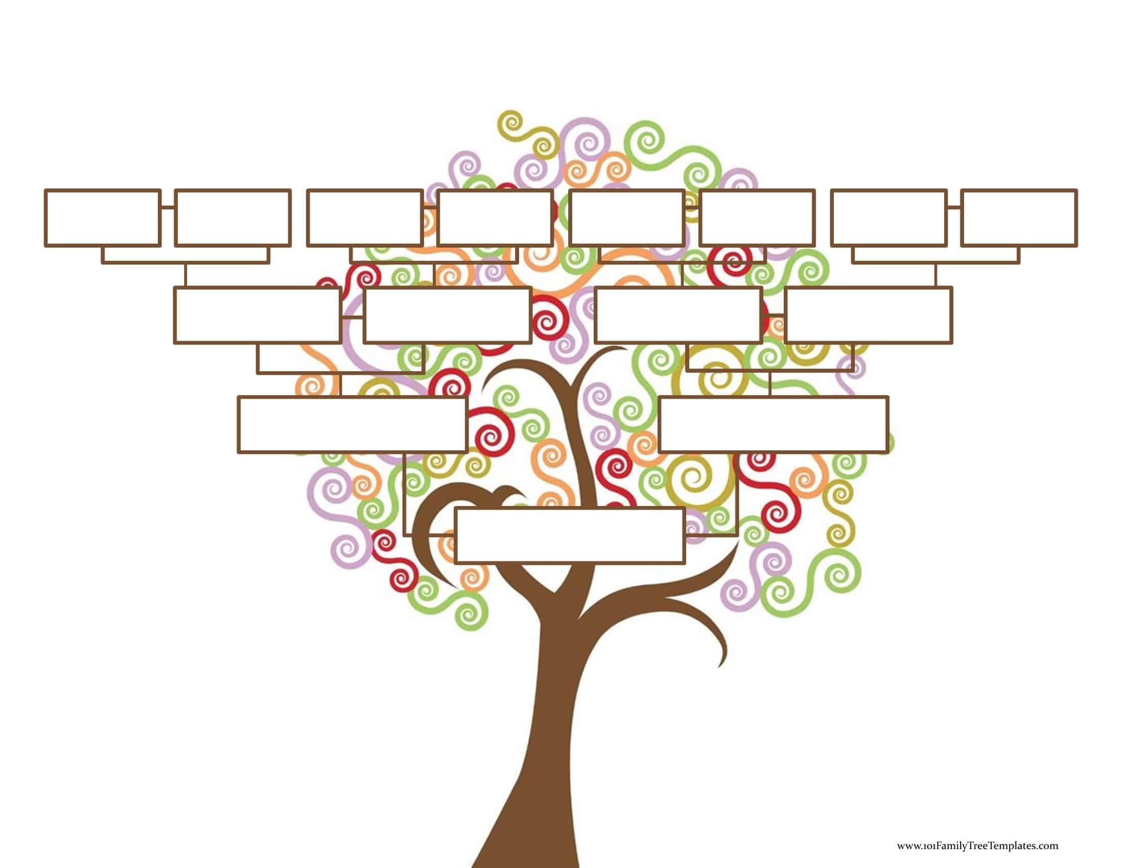 Blank Family Tree Template Free Instant Download