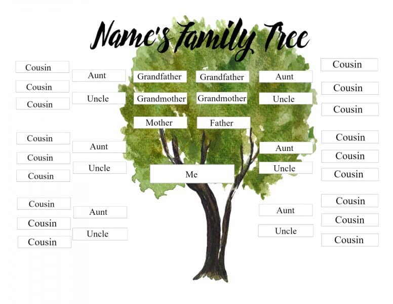 Family Tree Template With Cousins